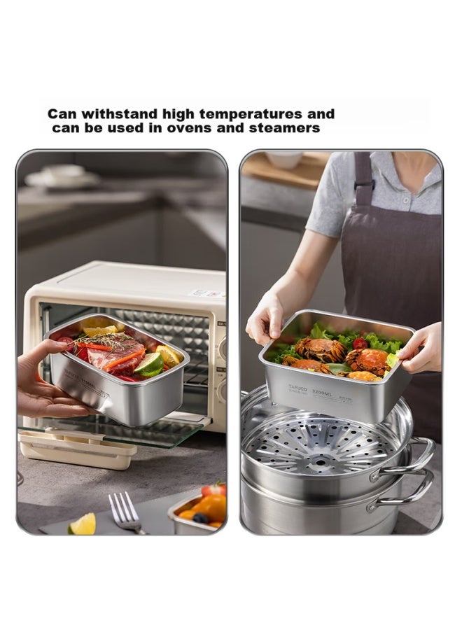 Tafuco Stainless Steel Food Storage Container, 316l Food-grade Lunch Box, Sealed Bento Box, Storage Container With Lid, Refrigerator Organizer, T5387 - Image 5