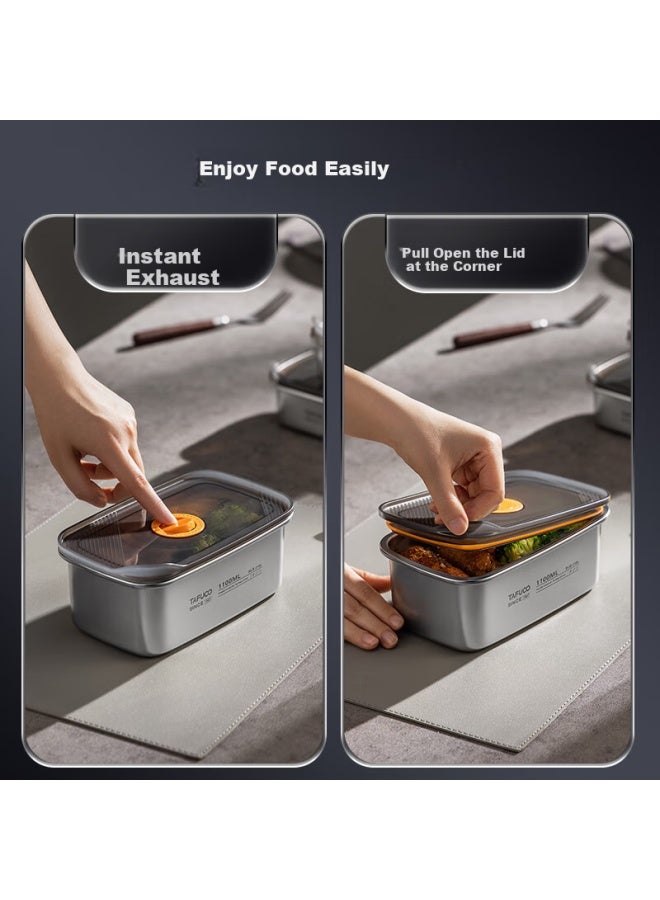 Tafuco Stainless Steel Food Storage Container, 316l Food-grade Lunch Box, Sealed Bento Box, Storage Container With Lid, Refrigerator Organizer, T5387 - Image 4