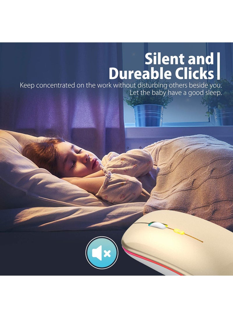 LED Wireless Mouse Rechargeable Slim Silent Mouse 2.4G Portable Mobile Optical Office Mouse with USB  Type-c Receiver for Notebook, PC, Laptop, Computer, Desktop - Image 4