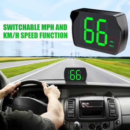 GUGUMO GPS Digital Speedometer for Car MPH, Golf Cart Universal HUD Speed Meter, Head Up Display Car Accessories with LED Large Font, Plug and Play for Car Truck Motor SUV All Vehicles - Image 3