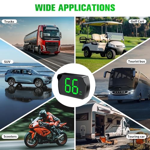 GUGUMO GPS Digital Speedometer for Car MPH, Golf Cart Universal HUD Speed Meter, Head Up Display Car Accessories with LED Large Font, Plug and Play for Car Truck Motor SUV All Vehicles - Image 2