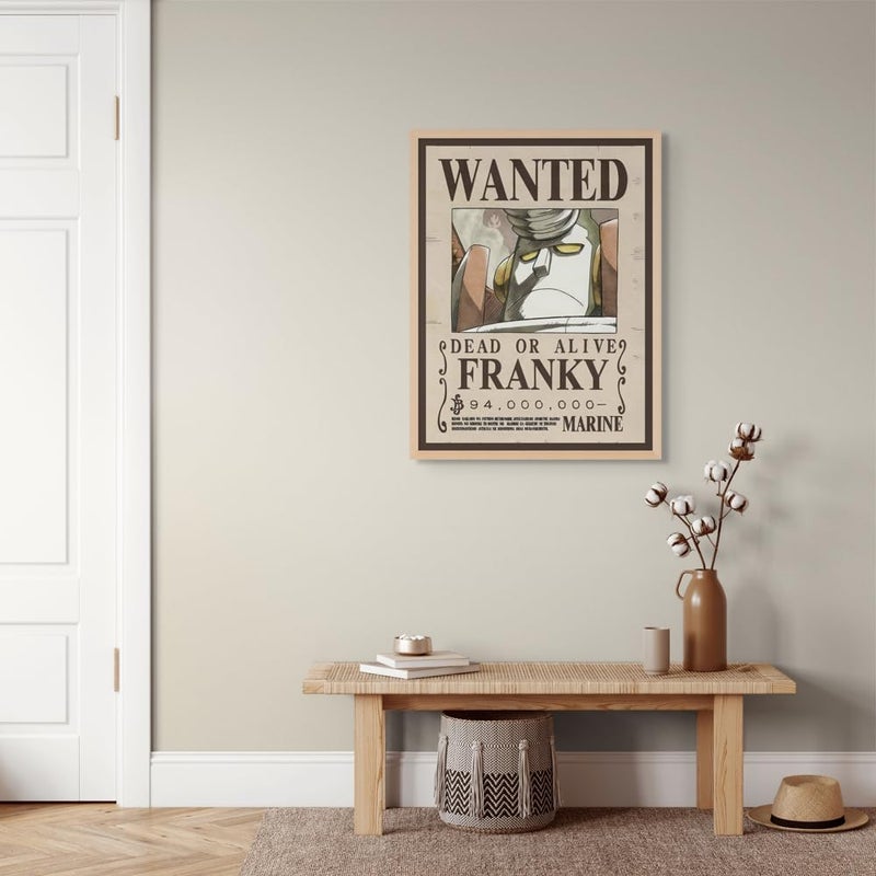 Art Decor Framed Fine Art One Piece Wanted Poster Wall Art Franky Anime Portrait Art Print Wall Décor for Bedroom Boys' Room Living Room Office Gaming Room 30x40cm - Image 2