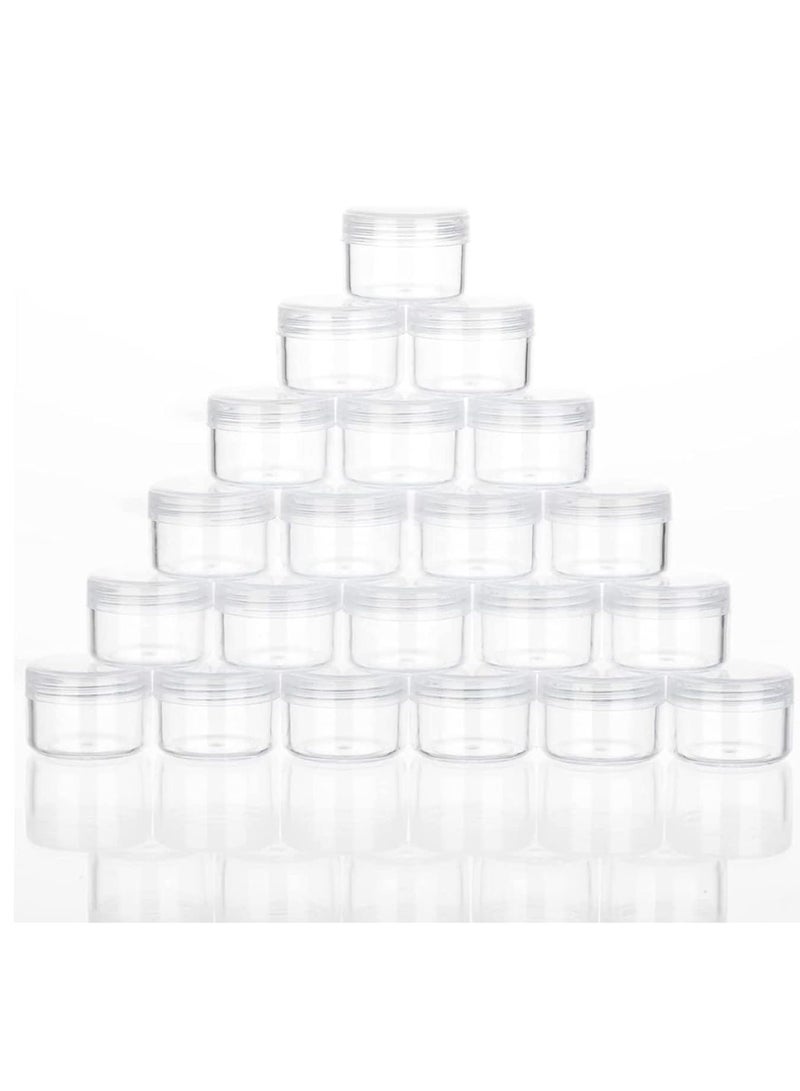Excefore 30 Pcs Cosmetic Containers, Acrylic Clear Round Jars, BPA Free Sample Jars Tiny Makeup Sample Containers with Lids for Women Cosmetic, Lotion, Cream, Makeup, Bead, Eye Shadow (10g / 10ml) - Image 1