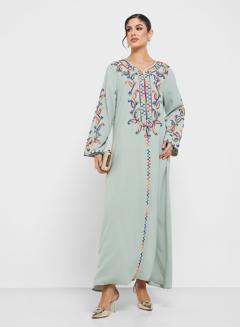 Khizana Embroidered Jalabiya  - Image 1