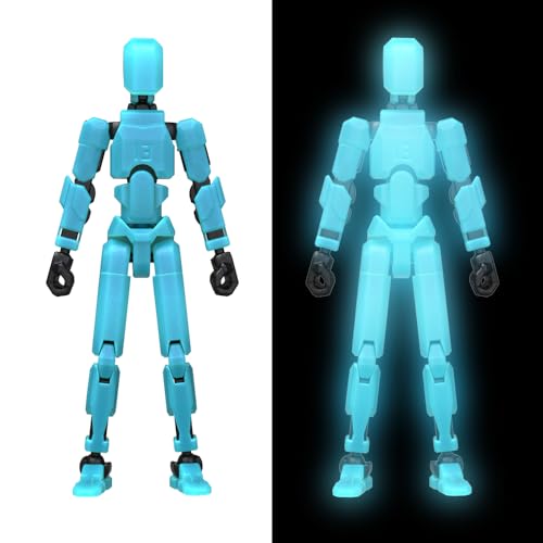MerryXD T13 3D Action FigureAssembly Completed Dummy Nova Titan Lucky 13 Action Figure 3D Printed MultiJointed Movable Toy Grow in The Dark Blue - Image 1