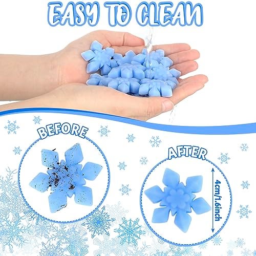 Liliful 80 Pcs Winter Snowflake Fidget Toys Bulk Soft Sensory Fidget Sticky Toys Blue Snowflake Party Favors Stress Relief Gifts for Winter Goodie Bag StuffersChic - Image 5