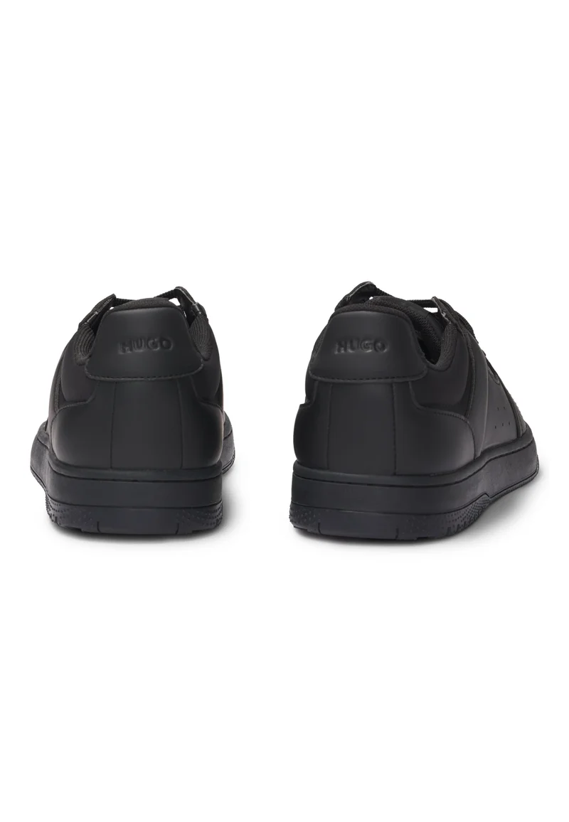 HUGO Faux-leather lace-up trainers with logo details