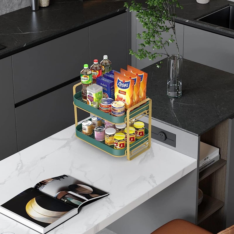 Kitwe Kitchen Rack Tea Cup Holder Mark Glass bar Coffee Table Double Storage Drain Tray Shelf - Image 5