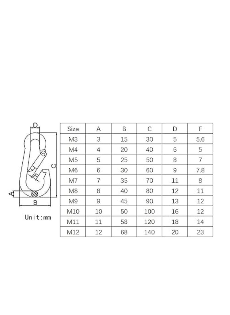 Carabiner Clip Heavy Duty Stainless Steel Spring Buckle Hook  - Image 4