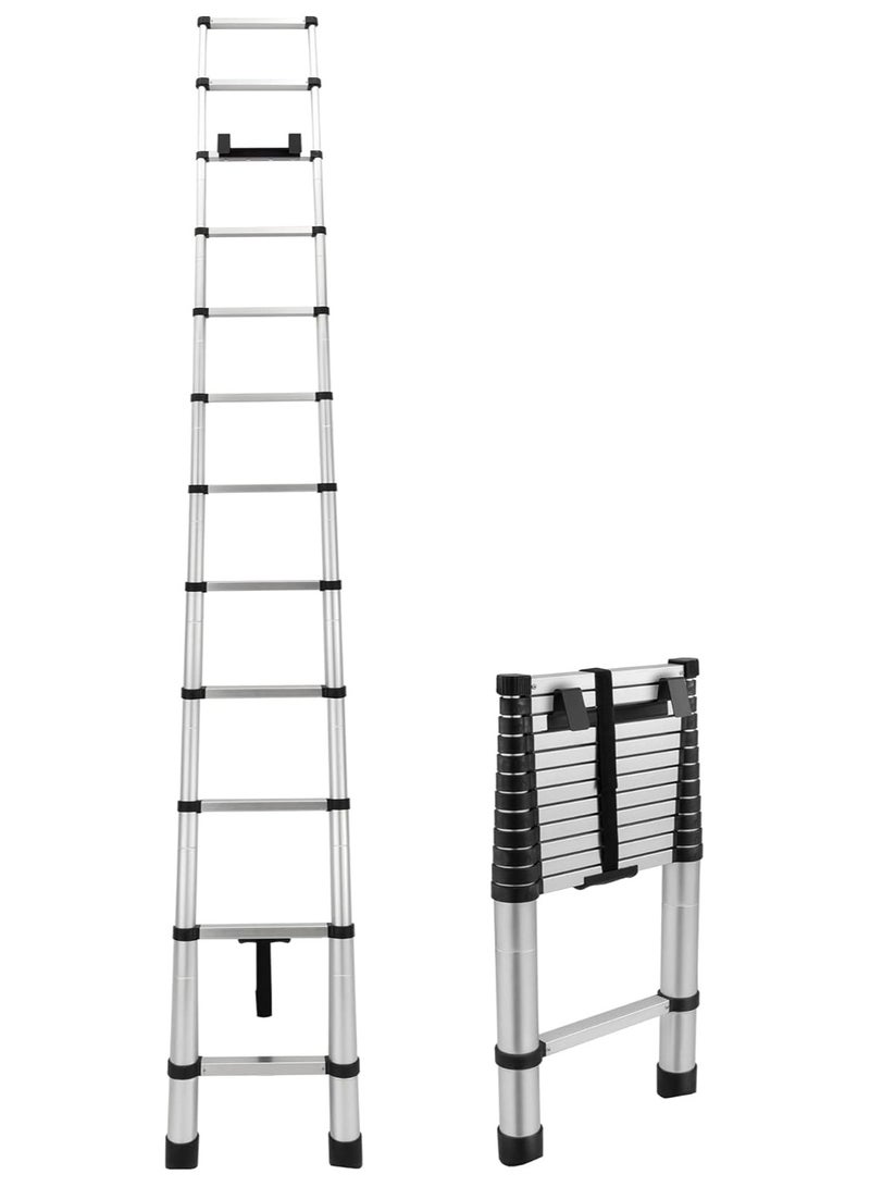 Telescoping Ladder Made of Aluminum height 320 cm withstands a weight of up to 150 kg
