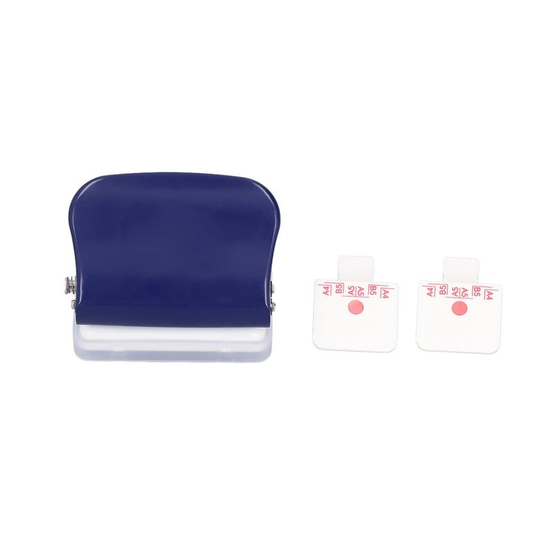 6 Hole Punch Dark Blue Portable Planner Hole Puncher with Positioning Ruler for A4 A5 B5 Paper, Metal Small Hole Punch for 5 Sheets Up to 7mm Thickness - Image 1