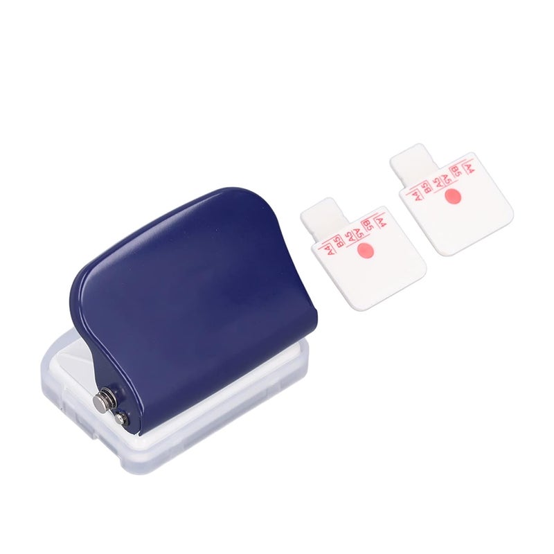 6 Hole Punch Dark Blue Portable Planner Hole Puncher with Positioning Ruler for A4 A5 B5 Paper, Metal Small Hole Punch for 5 Sheets Up to 7mm Thickness - Image 5