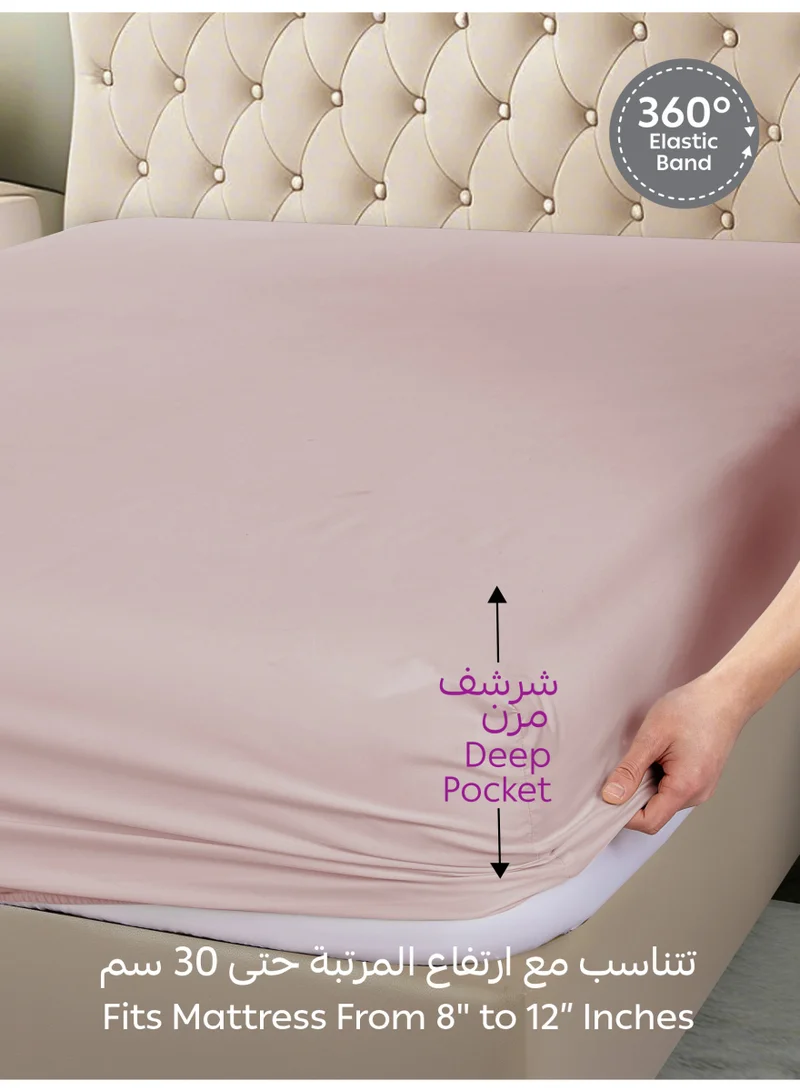Donetella QUEEN (160x200 cm) Bedding Fitted Sheet 3-Pcs Queen Size Solid Bed Sheet Set Fits(160x200CM) With Pillowcases And 30 CM Extra Deep Brushed Microfiber Bed Sheet  | Best Price UAE