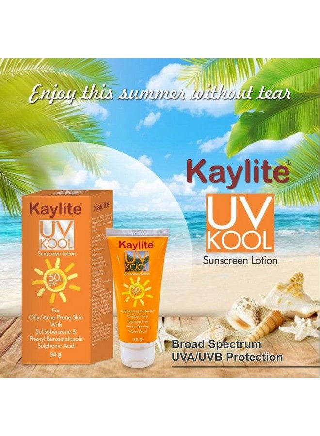 Kaylite Uv Kool Sunscreen Lotion 50++ Spf For All Skin Types | Sunflower Sprout Extract And Tara Fruit Extract For Women And Men | Long Lasting Protection | Dry Skin, No White Cast | (Pack Of 1) - Image 4