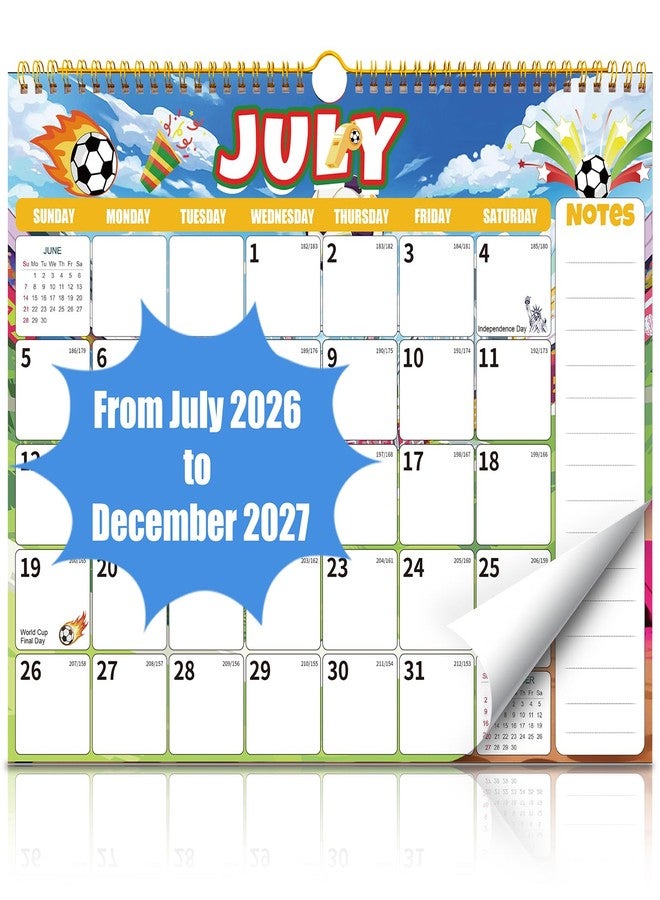 Rongyman Wall Calendar 2026-2027 (July 2026 - December 2027) - 18 Month Large Hanging Calendar 14.57 x 11.42 Inches, Monthly Planner with Ruled Blocks, Thick Paper, Holidays, To-Do List & Notes for Home, Office, Classroom - Image 1