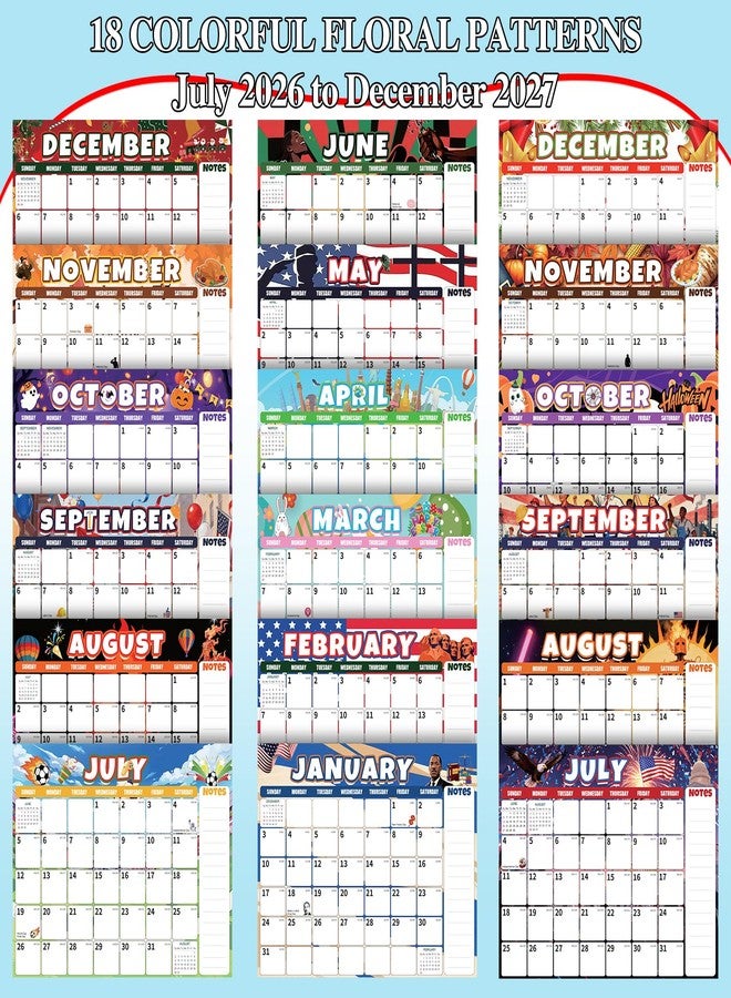 Rongyman Wall Calendar 2026-2027 (July 2026 - December 2027) - 18 Month Large Hanging Calendar 14.57 x 11.42 Inches, Monthly Planner with Ruled Blocks, Thick Paper, Holidays, To-Do List & Notes for Home, Office, Classroom - Image 5