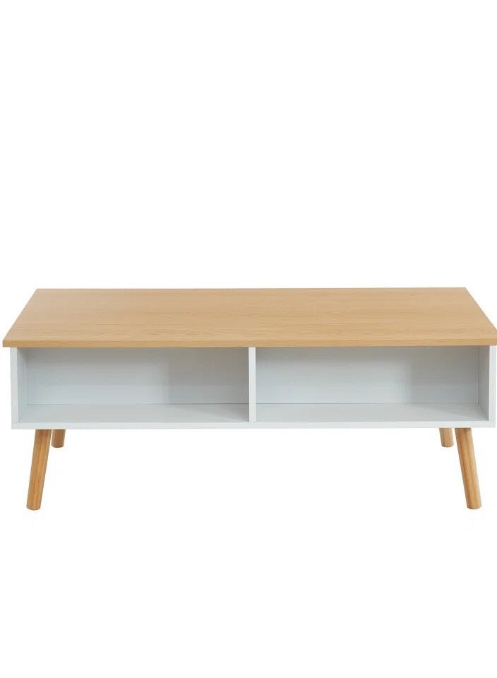 ملاذ هاوس طاولة قهوة، أبيض*بيج، 90 سم طول × 45 سم ارتفاع × 60 سم عرض - Image 2