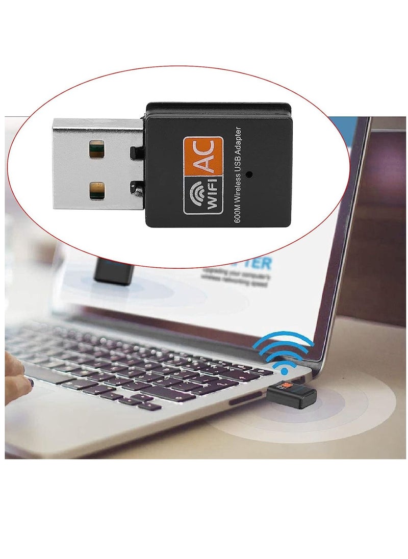 AROAQ - Dual Band 5GHz/2.4GHz WiFi Adapter, USB Network Card Adapter, 5G Computer Receiver, Mini 2.4G 8811 External Wireless Network Card for Windows - Image 1