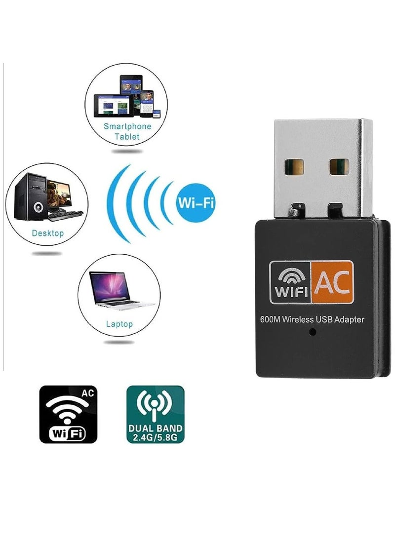 AROAQ - Dual Band 5GHz/2.4GHz WiFi Adapter, USB Network Card Adapter, 5G Computer Receiver, Mini 2.4G 8811 External Wireless Network Card for Windows - Image 1