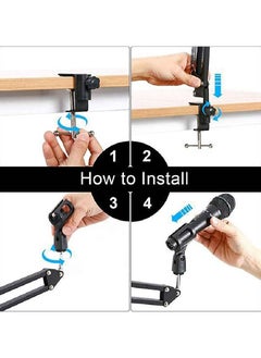 DIGI CORE Professional Microphone Stand For Recording Podcast Stand And Video Making Broadcast Studio Mic Suspension Boom Scissor Arm Stand  - Image 3