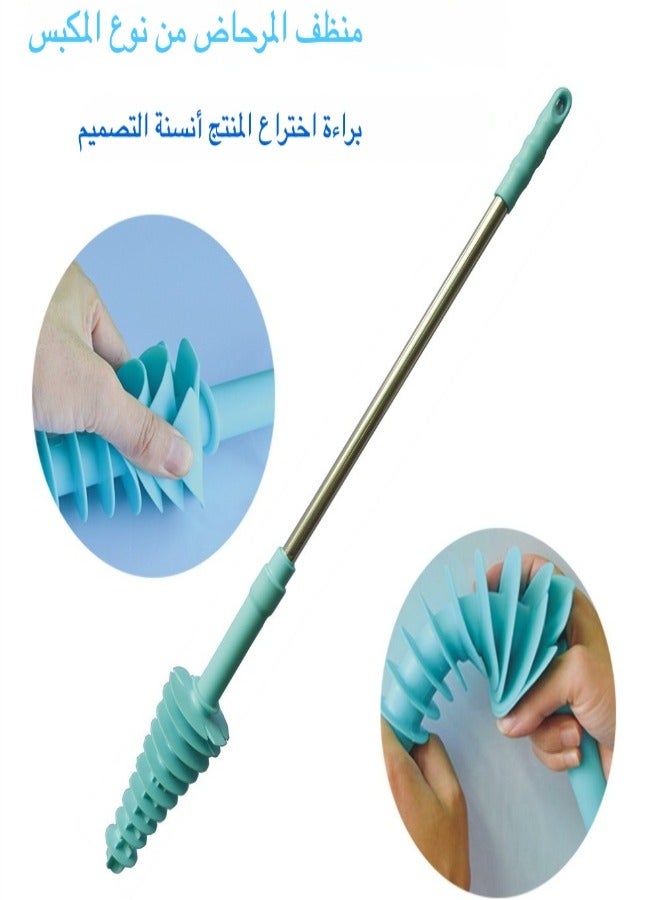Heavy-Duty Toilet Plunger - 304 Stainless Steel Handle & Flexible Rubber Cup | 60cm Reach, Wall Hook, Hard Water Clog Remover for Blocked Toilets  - Image 2
