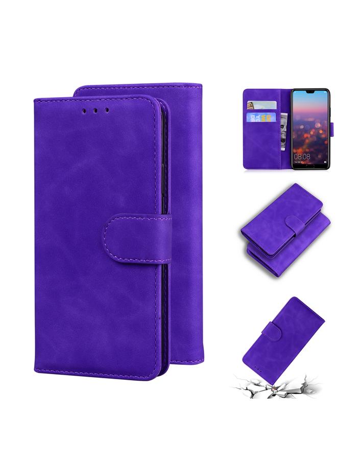 Zaboon Case For Huawei P20 Skin Feel Pure Color Flip Leather Phone Case - Image 1