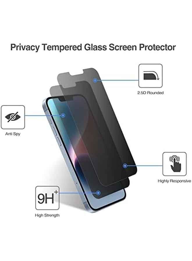 Procases 2 Pack Screen Protector For Iphone 14 Iphone 13 Iphone 13 Pro 6.1 Inch Tempered Glass Screen Film Guard For Iphone 14 2022 Iphone 13 13 Pro 2021 Privacy - Image 3