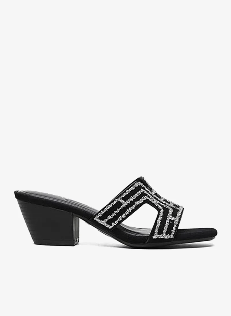 Cuple heeled sandals with jeweled strap