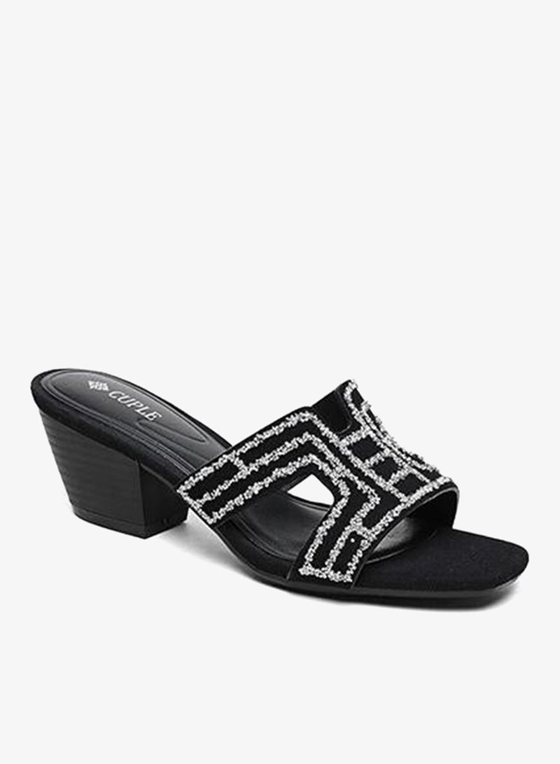 Cuple heeled sandals with jeweled strap - Image 2
