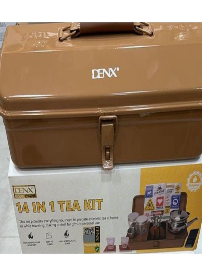 Denx Tea set for camping, outdoors, and gardens, multi-colored DX4206 - Image 2