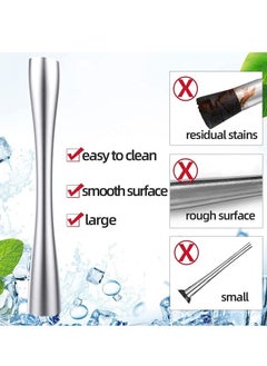 KASTWAVE Muddler for Drinks, 10-inch Stainless Steel Muddler and Mixing Spoon Drink Muddler with Case, Home Tool Set, Tools for Fruit Based Drinks Birthday, Party, and Housewarming  - Image 3