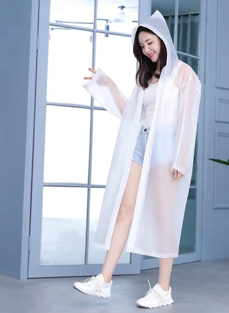 Vitacelli Reusable Adults Raincoats,Rain Ponchos with Hood Drawstring, Lightweight Rain Coat Waterproof 145LX68CM  - Image 3