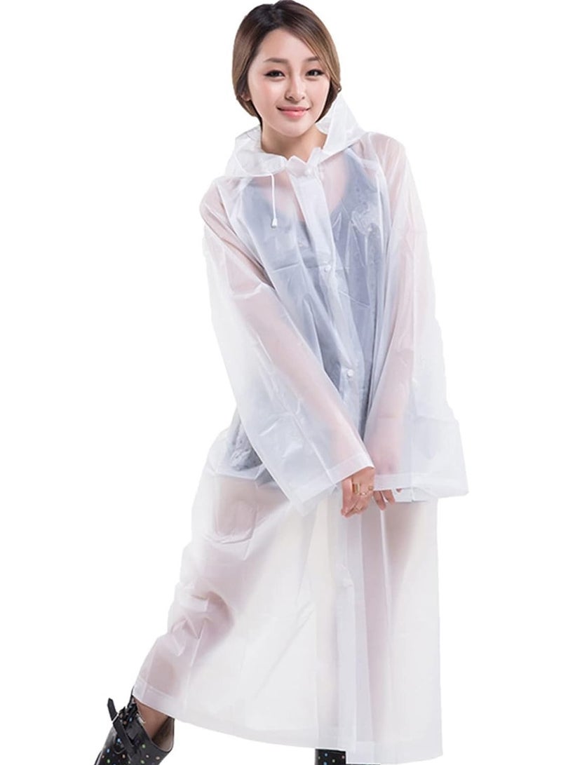 Vitacelli Reusable Adults Raincoats,Rain Ponchos with Hood Drawstring, Lightweight Rain Coat Waterproof 145LX68CM  - Image 2