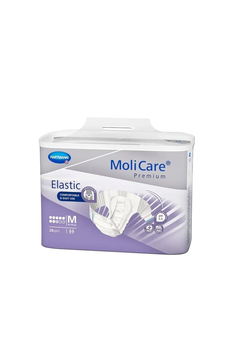 هارتمان Molicare HTC.165472 حفاضات الكبار المرنة الفاخرة - أرجواني 8 قطرات 26 قطعة متوسطة 