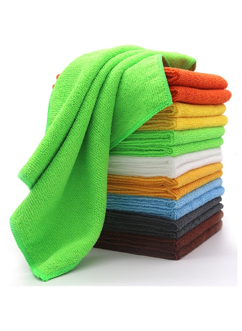 بامير مناشف تنظيف فاخرة من الألياف الدقيقة مقاس 25 × 25 سم، قطعة قماش تنظيف من الألياف الدقيقة السميكة للغاية بوزن 300 جرامًا للمتر المربع/480 جرامًا، خالية من الخدوش والوبر، خرق تنظيف متعددة الأغراض وقابلة لإعادة الاستخدام للاستخدام في المنزل/المطبخ. (5 عبوات) - Image 1