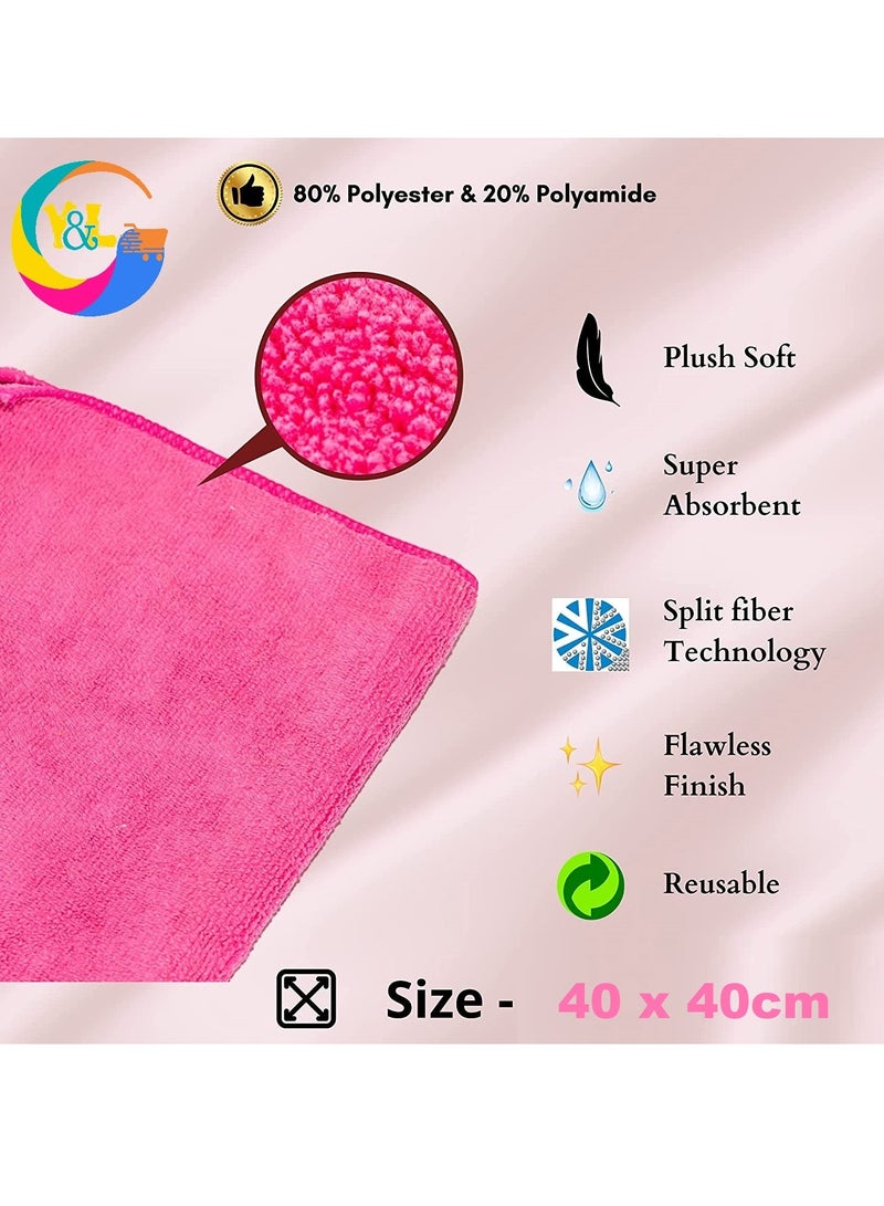 PAMEER Premium Microfiber Cleaning Towels 38 x 38cm, Improved 300gsm/480gm Ultra Thick Microfiber Cleaning Cloth, Scratch & Lint Free, Multi-Purpose Reusable Cleaning Rags for Home/Kitchen use. (5-Pack) - Image 4