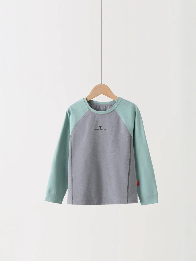 Children's Casual Long-Sleeved Color Block T-Shirt – Spring Raglan Top for Boys and Girls - Image 4