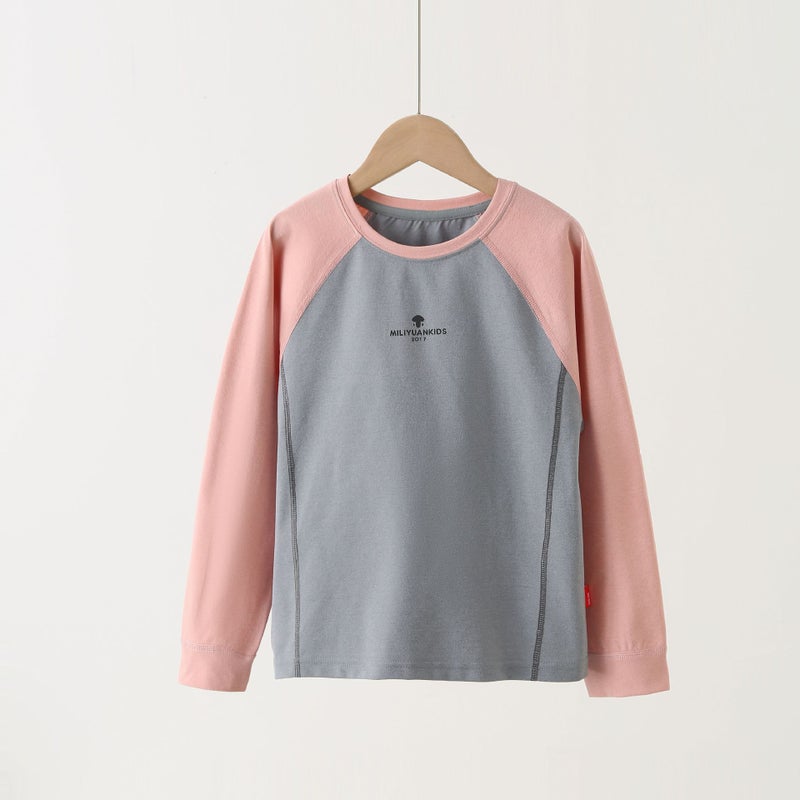 Children's Casual Long-Sleeved Color Block T-Shirt – Spring Raglan Top for Boys and Girls - Image 1