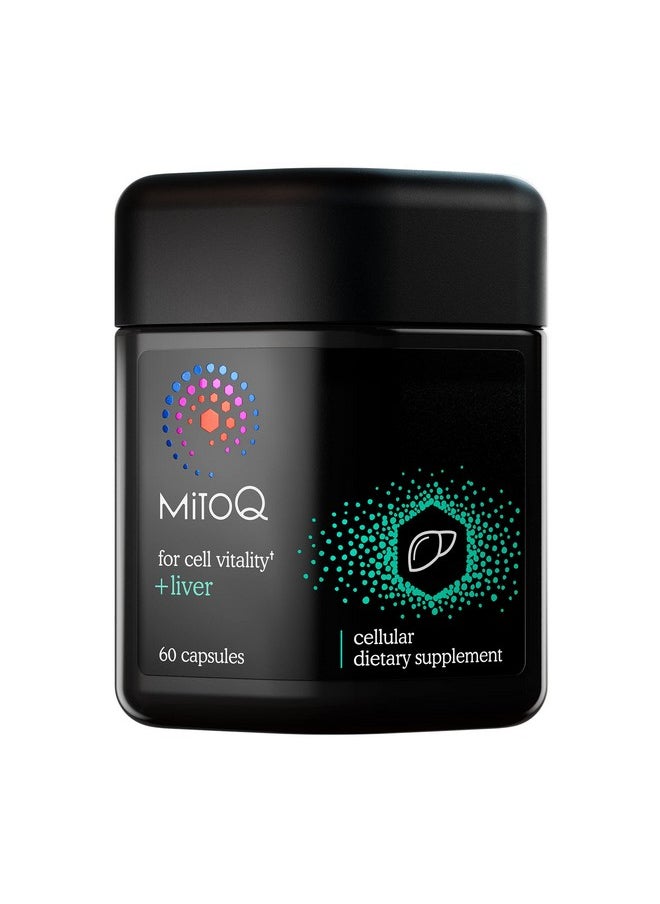 MitoQ - Mitoq +Liver Premium Coq10 Antioxidant - Contains Mitoquinol Mesylate, Choline, Milk Thistle, Selenium - Supports Metabolism, Liver Health, Body’S Natural Detoxification & Cell Vitality (60 Capsules) - Image 1