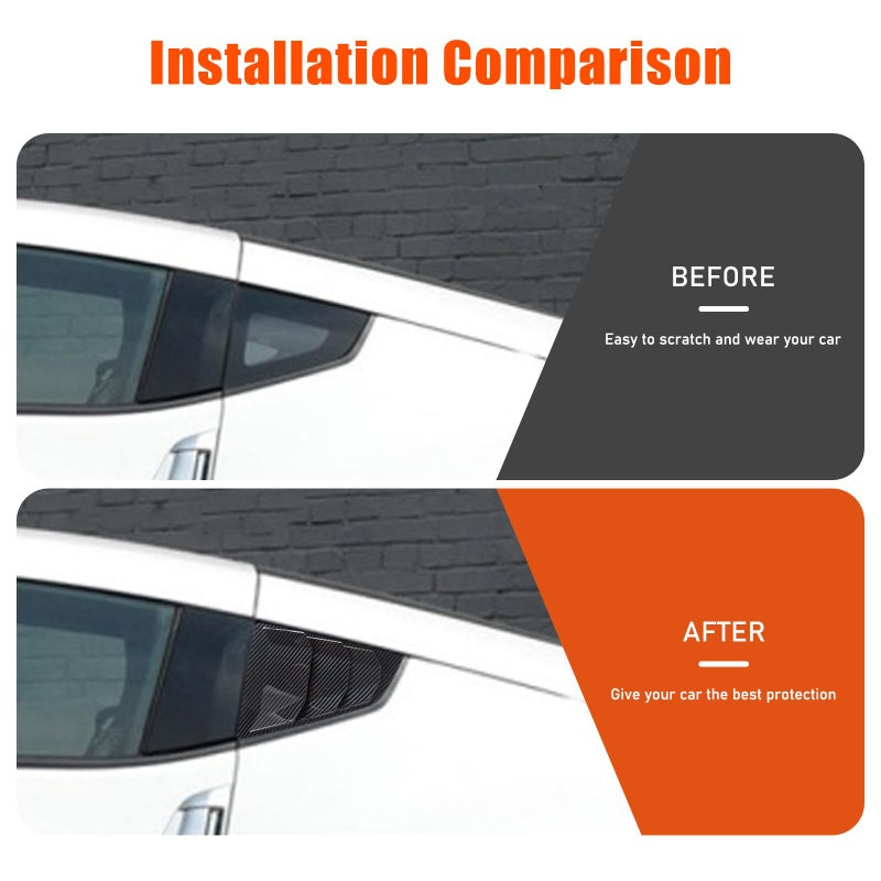 Generic Daeiclru Rear Side Window Louvers Compatible with Nissan 370Z 2009-2020, Rear Side Window Louver Decorate Cover, Air Vent Scoop Shades Cover Accessories  - Image 2