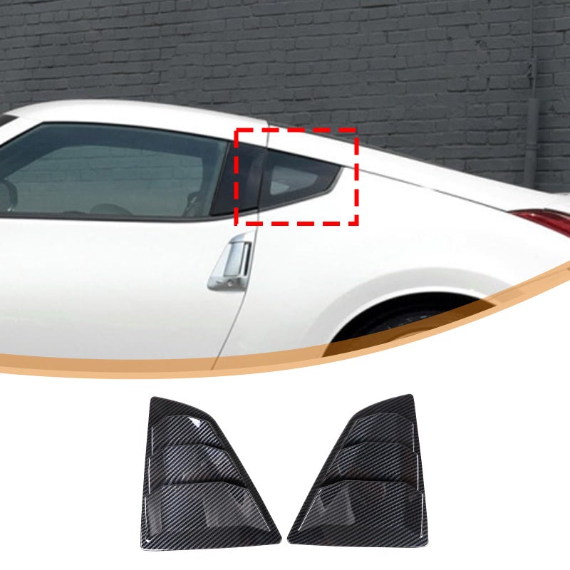 Generic Daeiclru Rear Side Window Louvers Compatible with Nissan 370Z 2009-2020, Rear Side Window Louver Decorate Cover, Air Vent Scoop Shades Cover Accessories  - Image 1