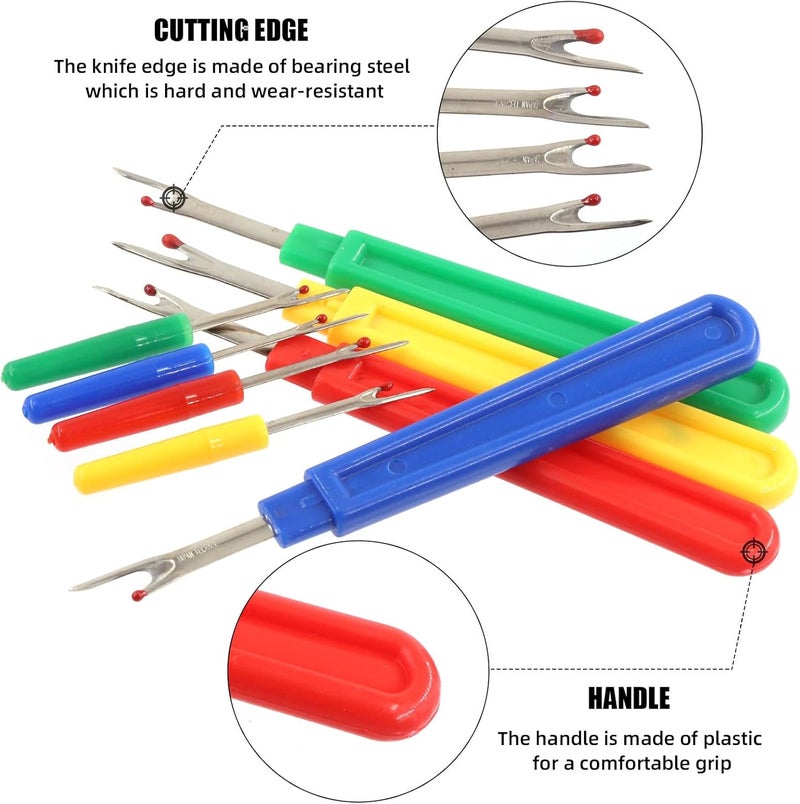 Swpeet 538Pcs Sewing Seam Rippers Set, Including 8Pcs 4 Colors Sewing Seam Rippers, 30Pcs Colorful Quilting Clips 500Pcs Multicolor Glass Ball Sewing Pins for Crafting Embroidery - Image 3