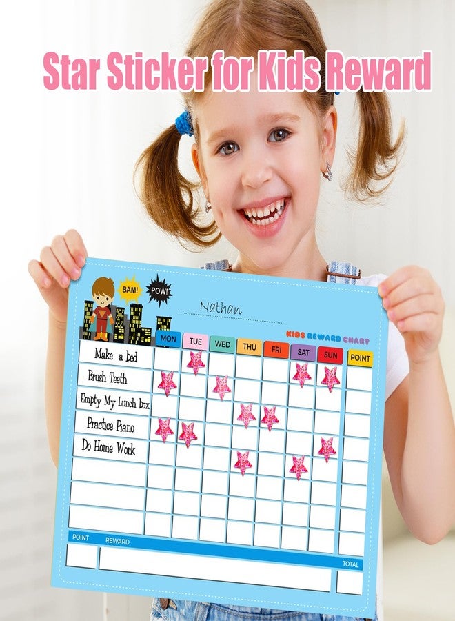 Nelisylux Star Stickers,Holographic Pink Star Stickers for Kids Reward,1620 Pack Pink Color 0.6" Sparkly Glitter Foil Small Mini Stars Sticker Teacher Supplies, Behavior Chart,Classroom Student School Planner - Image 2