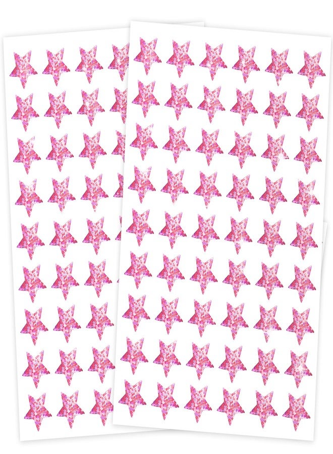 Nelisylux Star Stickers,Holographic Pink Star Stickers for Kids Reward,1620 Pack Pink Color 0.6" Sparkly Glitter Foil Small Mini Stars Sticker Teacher Supplies, Behavior Chart,Classroom Student School Planner - Image 1