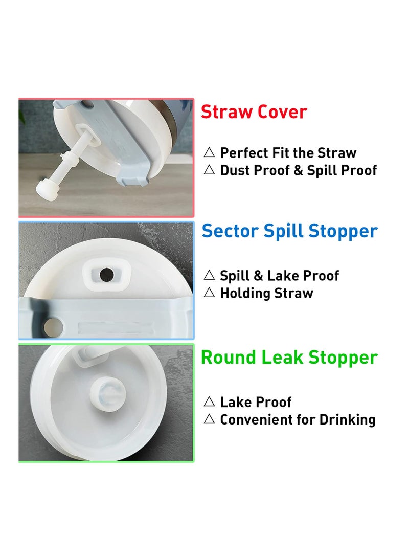 KASTWAVE Stanley 40 Oz Carrier Bag and Spill Stopper Set, Silicone Water Bottle Holder with Phone Pocket, Reusable Straw Toppers Protector Lid for Stanley Cup Accessories, 3Pcs - Image 5