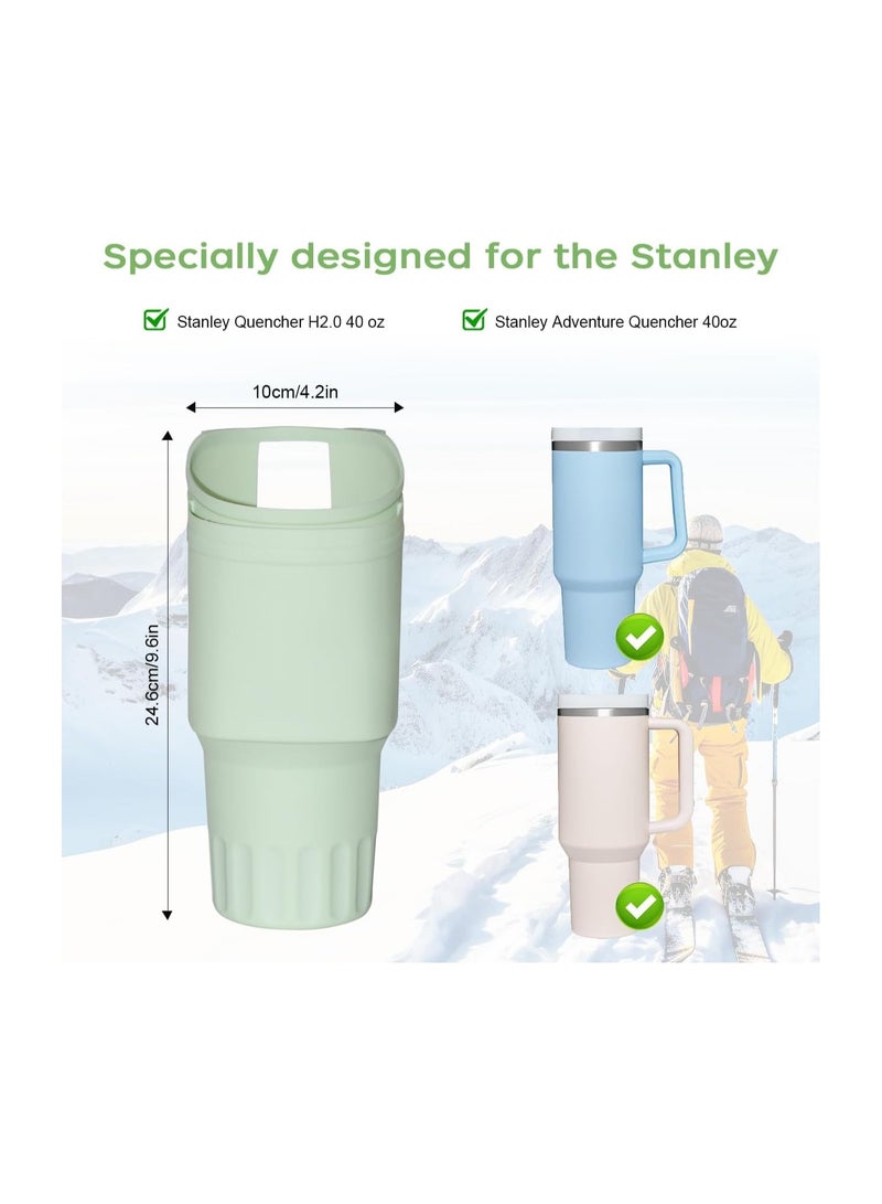 KASTWAVE Stanley 40 Oz Carrier Bag and Spill Stopper Set, Silicone Water Bottle Holder with Phone Pocket, Reusable Straw Toppers Protector Lid for Stanley Cup Accessories, 3Pcs - Image 3