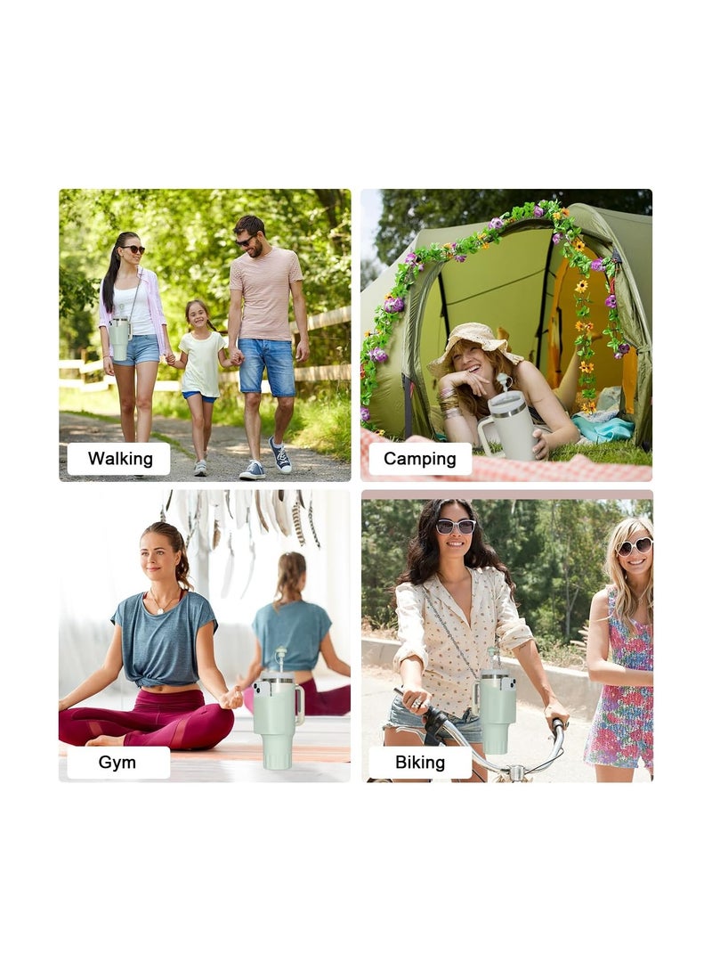 KASTWAVE Stanley 40 Oz Carrier Bag and Spill Stopper Set, Silicone Water Bottle Holder with Phone Pocket, Reusable Straw Toppers Protector Lid for Stanley Cup Accessories, 3Pcs - Image 4