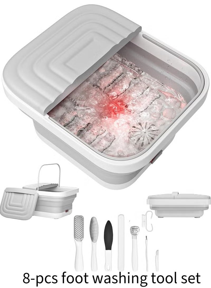 Arabest Collapsible Foot Massager, Foot Spa Bath Massager Foot Cleaning And Massage Device With Multi-function Infrared Care Heat, Heating,  Bubbles, Foot Massage Rollers, and LED light for Home, Office, Relaxation, Gift for Men & Women - Image 1