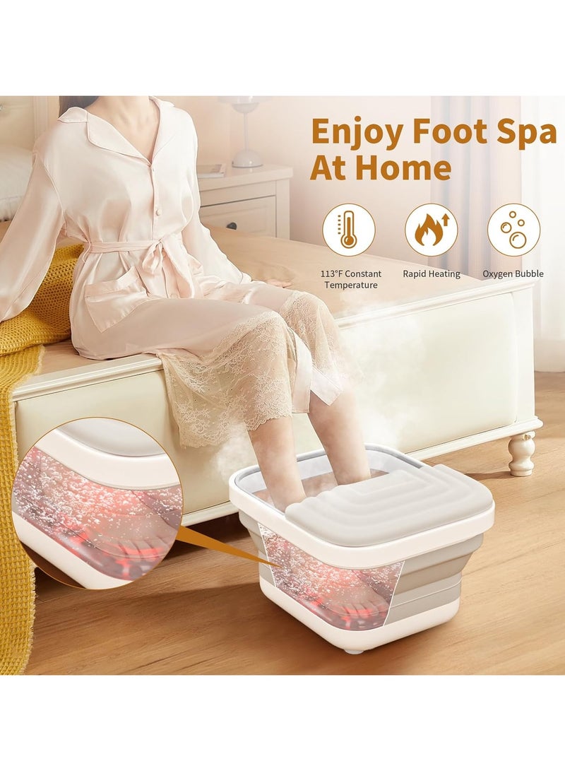 Arabest Collapsible Foot Massager, Foot Spa Bath Massager Foot Cleaning And Massage Device With Multi-function Infrared Care Heat, Heating,  Bubbles, Foot Massage Rollers, and LED light for Home, Office, Relaxation, Gift for Men & Women - Image 5