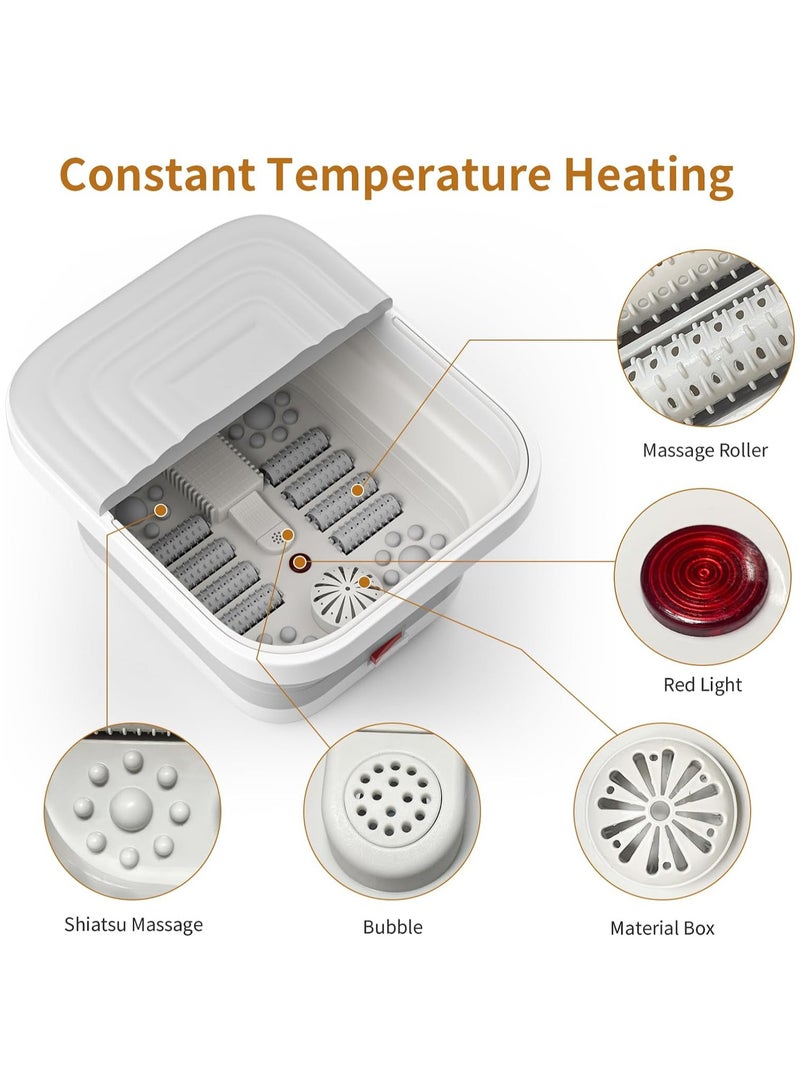Arabest Collapsible Foot Massager, Foot Spa Bath Massager Foot Cleaning And Massage Device With Multi-function Infrared Care Heat, Heating,  Bubbles, Foot Massage Rollers, and LED light for Home, Office, Relaxation, Gift for Men & Women - Image 2